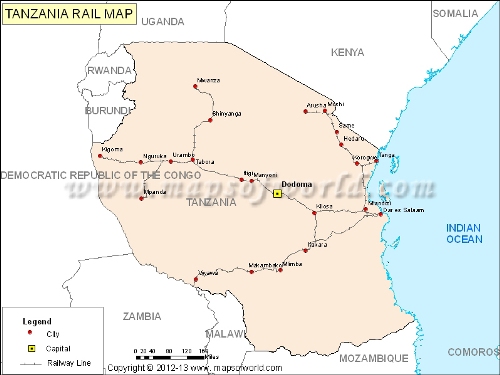 Tanzania rail map image