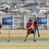 Steve Ford, CEO at Barloworld Logistics playing a friendly match with the Alexandra Cricket Club.  (None of the uniforms and equipment donated by Barloworld Logistics were used for the friendly match).