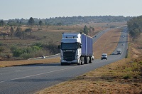 Truck on open road
